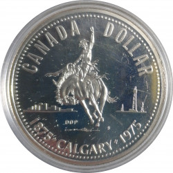 1975 - dollar, Calgary, Ag 500/1000, 23,33 g, Elizabeth II., PROOF, Kanada