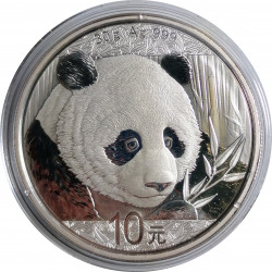 10 Yuan, 2018, Ag 999/1000, 30,00 g, Čina - Panda, PROOF, investičná minca