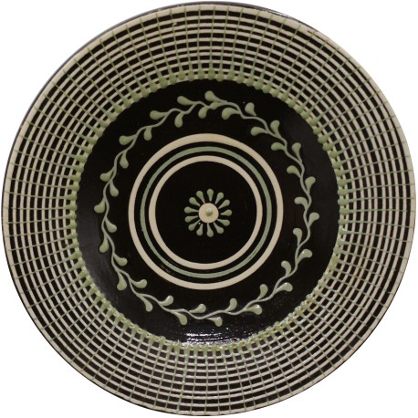 Hlboký tanier so zeleným dekorom, Pozdišovská keramika