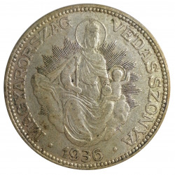 2 pengö 1936 BP., Ag 640/1000, 10,00 g, Maďarsko