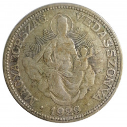 2 pengö 1929 BP., Ag 640/1000, 10,00 g, Maďarsko