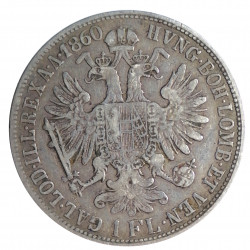 1860 V - zlatník, Ag 900/1000, 12,25 g, František Jozef I. 1848 - 1916