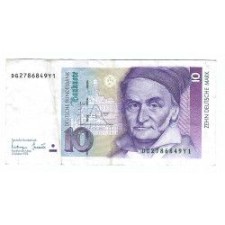 10 Deutsche Mark 1993, DG2786849Y1, C. F. Gauss, podpis Tietmeyer - Gaddum, Nemecko, VG