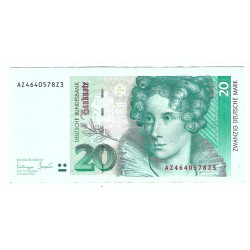 20 Deutsche Mark 1993, AZ4640478Z3, A. v. Droste-Hülshoff, podpis Tietmeyer - Gaddum, Nemecko, VG