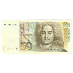 50 Deutsche Mark 1989, AG1635260Z2, B. Neumann, podpis Pöhl - Schlesinger, Nemecko, VG