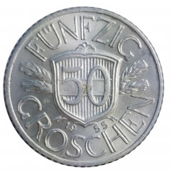 1955, 50 groschen, Al, Rakúsko