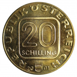 2001, 20 schilling, Johann Nepomuk Nestroy, Rakúsko