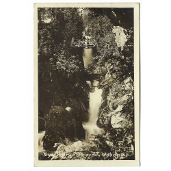 1939 - Vysoké Tatry, vodopád, čiernobiela fotopohľadnica, Slovenský štát