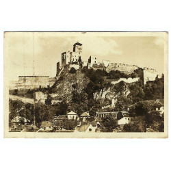 1952 - Hrad, Trenčín, čiernobiela fotopohľadnica, Československo