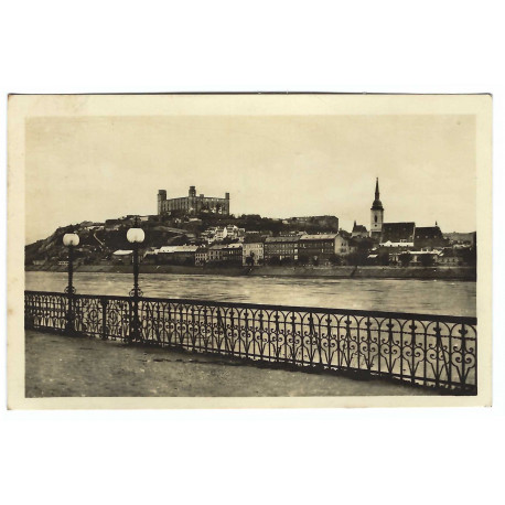 1946 - Dunaj, Bratislava, čiernobiela fotopohľadnica, Československo