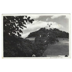 1933 - Kalvária, Banská Štiavnica, čiernobiela fotopohľadnica, Československo