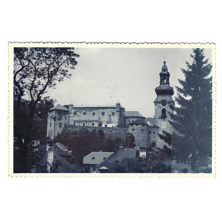 1935 - Starý Zámok, Banská Štiavnica, čiernobiela fotopohľadnica, Československo