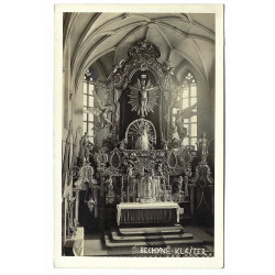 1937 - Kláštor, Bechyně, čiernobiela fotopohľadnica, Československo
