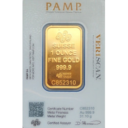 1 OUNCE, Fine Gold, Au 999,9/1000, C852310, VERISCAN, PAMP SA, Švajčiarsko