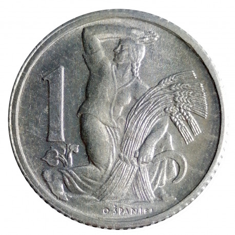 1 koruna, 1953, O. Španiel, Československo (1945 - 1953)