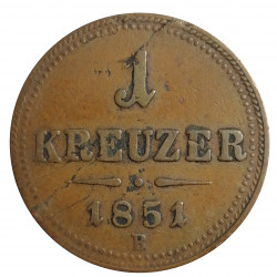 1 Kr 1851 B, Kremnica, František Jozef I. Rakúsko Uhorsko