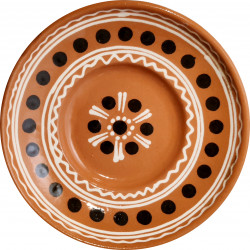 Hlbší závesný tanier s jednoduchým vzorom, keramika