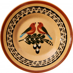 Závesný tanier s vtáčikmi, Šivetická keramika