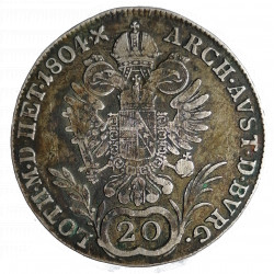 20 kreuzer, 1804 A, Ag 583/1000, 6,62 g, František II. Rakúsko Uhorsko