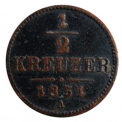 1/2 Kr 1851 A, Viedeň, František Jozef I. Rakúsko Uhorsko