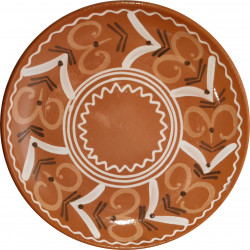 Závesný plytký tanier, motív vážky, keramika