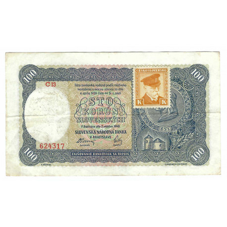 100 Ks 1940, C 13, I. Emisia, kolok, Československo, F
