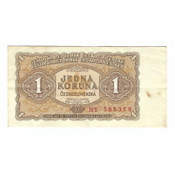 1 Kčs 1953, HT, STC Praha, bankovka, Československo, F