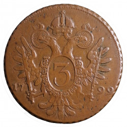3 Kr 1799 B, Kremnica, František II., Rakúsko Uhorsko