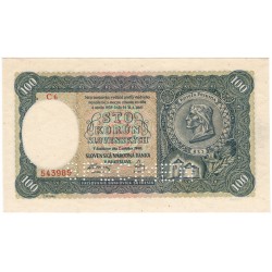 100 Ks 1940, C 6, II. Emisia, SPECIMEN, bankovka, Slovenský štát, UNC