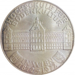 50 schilling 1972, 100th Anniversary - Institute of Agriculture, Ag 900/1000, 20,00 g, Rakúsko