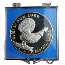 Blíži sa rok 2000, 1998, Hlucháň obyčajný, M. Poldaufová, punc, 925/1000, 32 g, AR medaila, PROOF