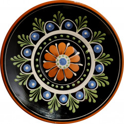 Závesný tanier, oranžový kvet, keramika ZSSR