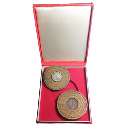 660. výročie mincovne v Smolníku, 20. výročie SNS Košice, 1987, V. Witzová, Ag žetón, AE medaile