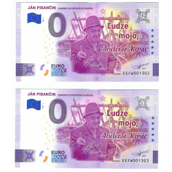 0 euro souvenir, Ander z Košíc, 2024, Slovensko, postupka EEFW001302 a EEFW001303, UNC