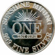 1985 Sunshine Mining, 1 OZ. fine silver, 999/1000, investičná minca, PROOF, striebro, USA (3)