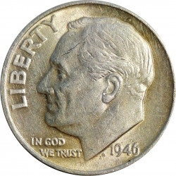 1 dime, 1946, Roosevelt, Ag 900/1000, 2,50 g, USA