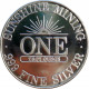 1985 Sunshine Mining, 1 OZ. fine silver, 999/1000, investičná minca, PROOF, striebro, USA (13)