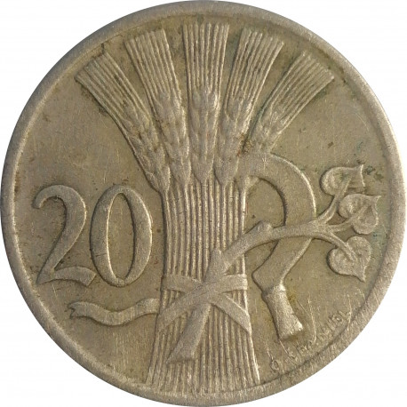 20 halier 1937, O. Španiel, Československo (1918 - 1939)