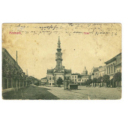 1912 - Kežmarok, námestie, Késmárk, čiernobiela pohľadnica, Rakúsko Uhorsko