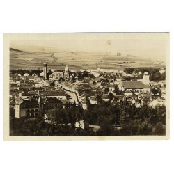 Kežmarok, pohľad na mesto, čiernobiela fotopohľadnica, Československo