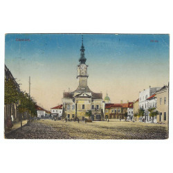 Kežmarok, Hlavné námestie, Késmárk, kolorovaná pohľadnica, Československo
