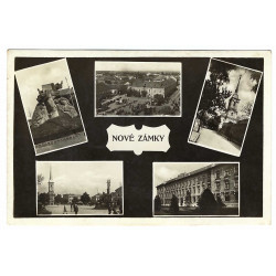 1947 - Nové Zámky, viacokienková čiernobiela fotopohľadnica, Československo