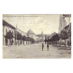 1909 - Kežmarok, ulička, čiernobiela pohľadnica, Rakúsko Uhorsko