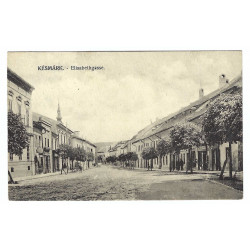 Kežmarok, Késmárk, Elisabethgasse, čiernobiela pohľadnica, Československo