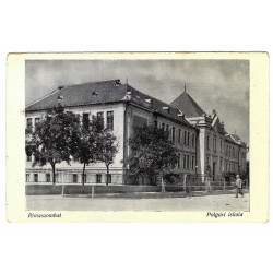 Občianska škola, Rimavská Sobota, čiernobiela fotopohľadnica