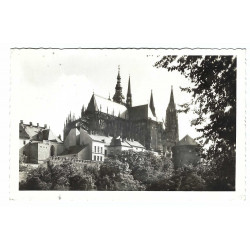 1940 - Chrám sv. Víta, Praha, čiernobiela fotopohľadnica, Protektorát Čechy a Morava