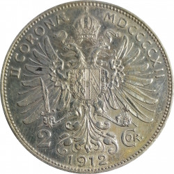 2 K 1912 b.z., Ag 835/1000, 10,00 g, František Jozef I., Rakúsko Uhorsko