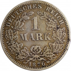 1 mark 1876 G, Ag 900/1000, 5,55 g, Deutsches Reich