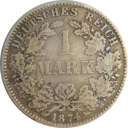 1 mark 1874 D, Ag 900/1000, 5,55 g, Deutsches Reich