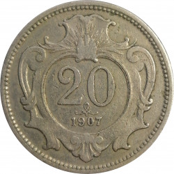 20 halier 1907 b.z., František Jozef I., Rakúsko - Uhorsko